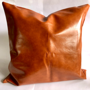 Farmhouse Faux Leather Pillow 18 x 18