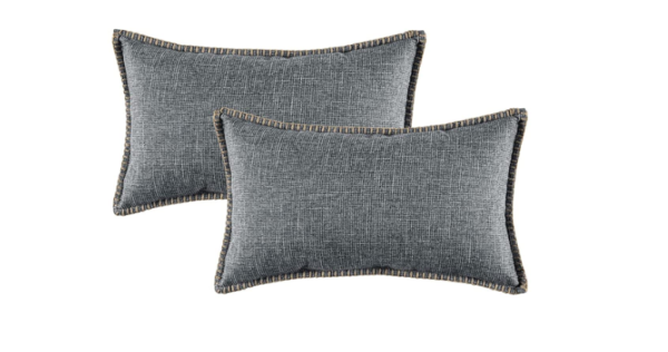 Lumbar Pillow in Grey Farmhouse Linen